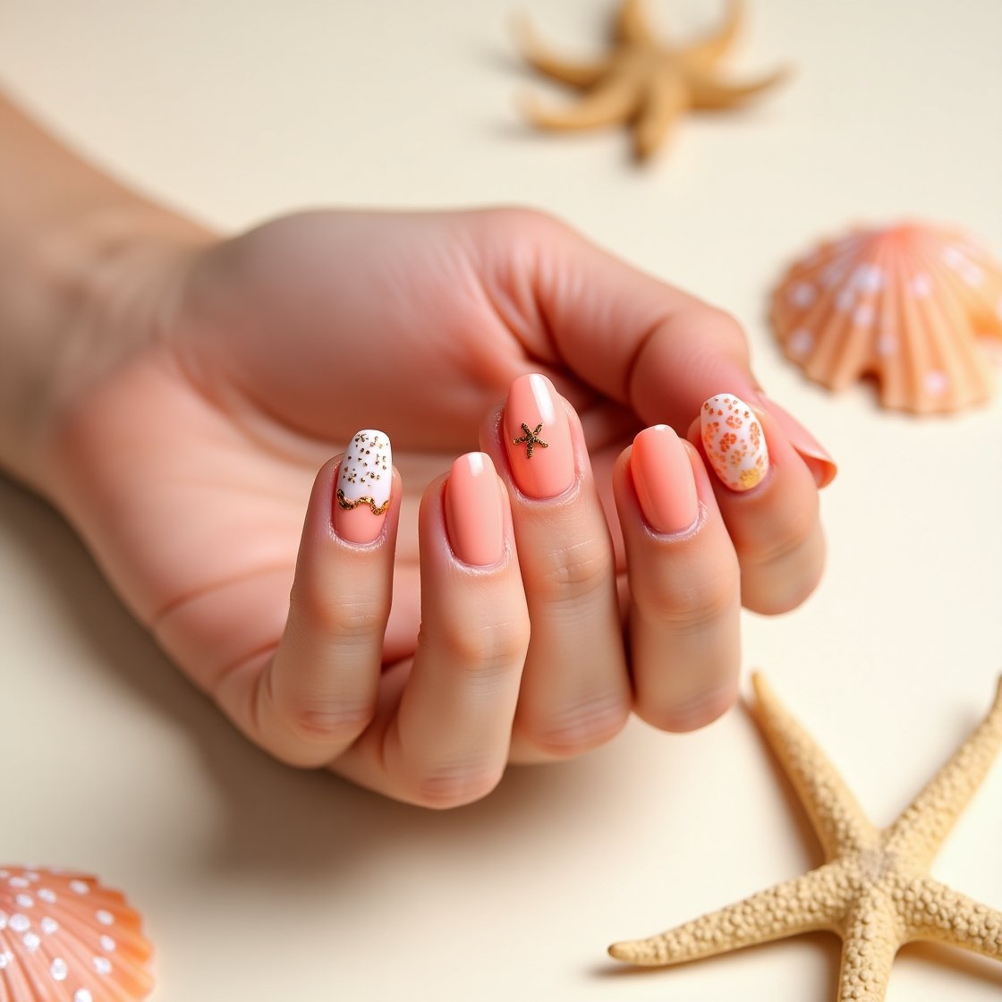 Summer Coral Nail Designs